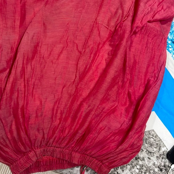 Cotton red skirt with brocket border in red yellow slip on skirt with flare - Picture 5 of 8